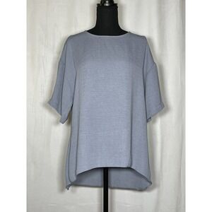 Primark Women's Tunic Top Light Blue Short Sleeves Size 8
